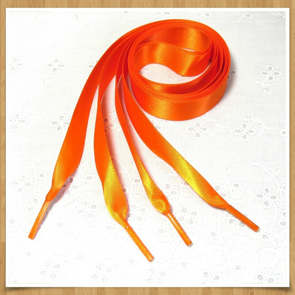 Satin Shoelaces Orange 46" Long